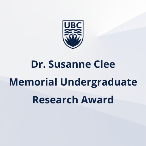 Dr. Susanne Clee Memorial Undergraduate Research Award – Apply by Nov 22!